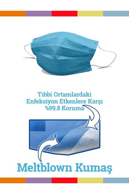 Maskemask Meltblown Full Ultrasonk Maske 3 Katli Mavi Kumas 100ad Fiyati Yorumlari Trendyol