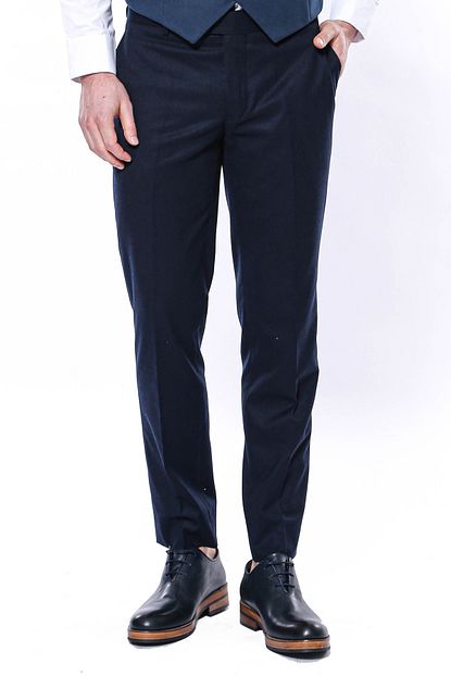 Wessi Erkek Lacivert Slim Fit Duz Kumas Pantolon Trendyol