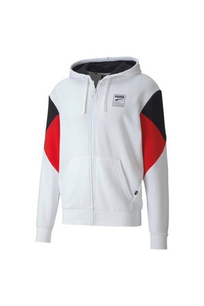 Puma Erkek Beyaz Rebel Fermuarli Kapusonlu Sweatshirt Trendyol