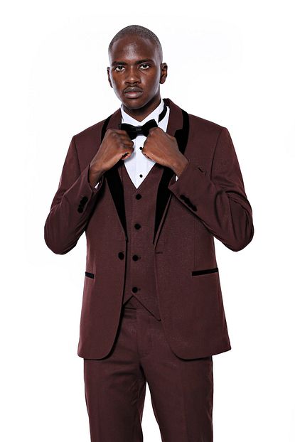 Wessi Erkek Bordo Desenli Yelekli Slim Fit Damatlik Takim Elbise Trendyol