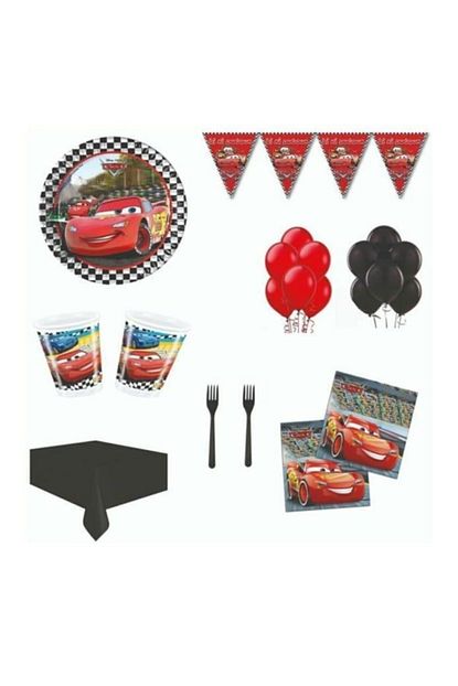 Parti Furyasi Cars Simsek Mcqueen Dogum Gunu Parti Susleri 8 Kisilik Trendyol