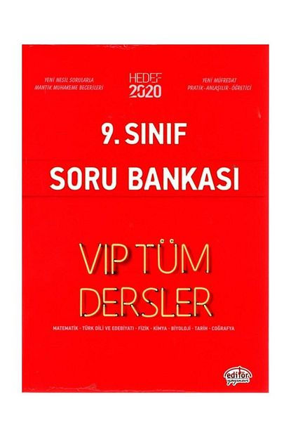 Editor Yay Inlari 9 Sinif Tum Dersler Soru Bankasi Kirmizi Kitap Trendyol
