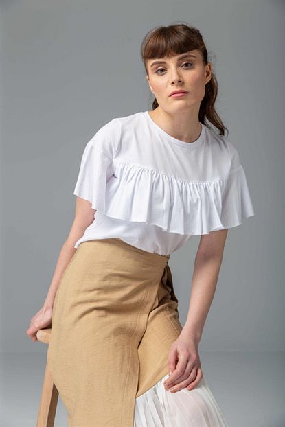 Qiwiclub Kadin Camel Iki Renkli Etek 84072 Trendyol