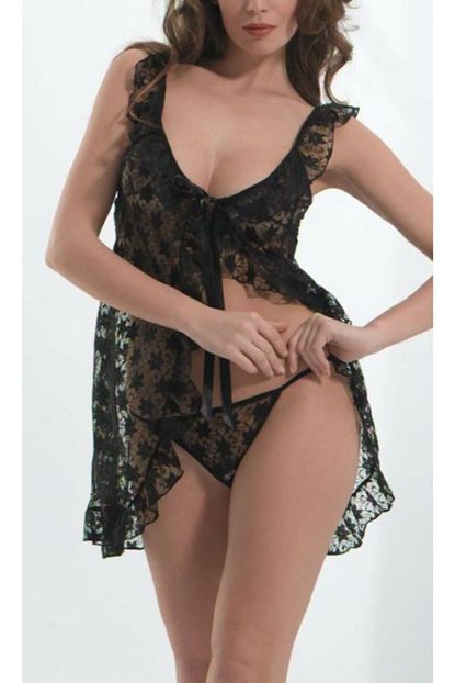 Miorre Kadin Siyah Babydoll Takim Trendyol