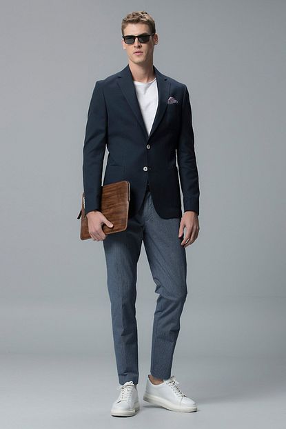 Lufian Erkek Slim Fit Liffey Spor Blazer Ceket Lacivert 111140004100200 Trendyol