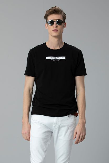 Lufian Rick Modern Grafik T Shirt Siyah Trendyol
