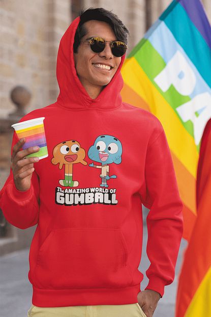Tonny Mood Gumball Kirmizi Erkek Kapsonlu Sweatshirt Hoodie Trendyol