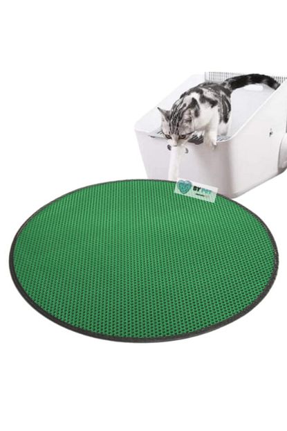 Bypet Elekli Kedi Tuvaleti Onu Kedi Kumu Paspasi Yuvarlak 60 Cm Capinda Yesil Renk Trendyol