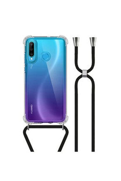 Teffe Huawei P30 Lite Seffaf Siyah Boyun Askili Kilif Trendyol