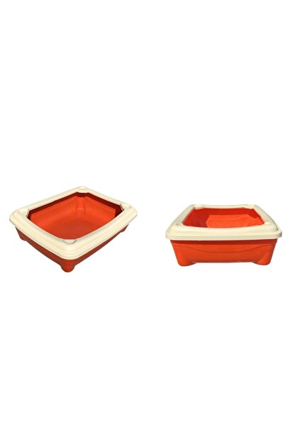Brt Pet Acik Kedi Tuvaleti 50x37x14 Cm Kurek Hediyeli Turuncu Trendyol