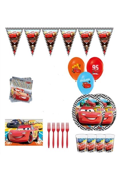 Ece Cars 3 Simsek Mcqueen Arabalar Dogum Gunu Parti Malzemeleri Susleri Seti 32 Kisilik Trendyol