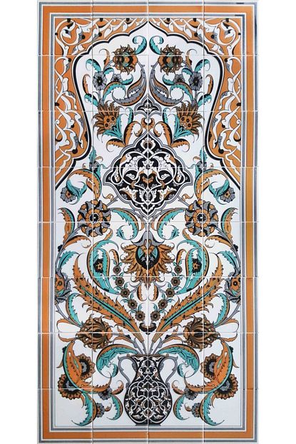 Kutahya Cini 80x160 Cm El Yapimi Tablo Vazo Desenli Trendyol