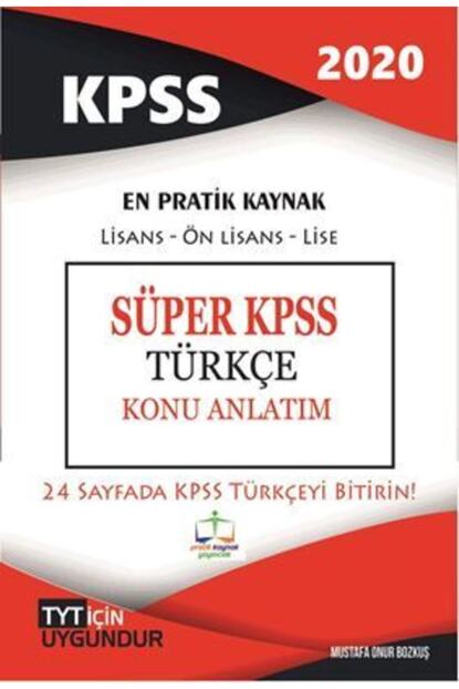 Pratik Kaynak Yayinlari Super Kpss Turkce Notlari 2020 Trendyol