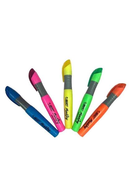 bic highlighter xl marking 5 renk sari