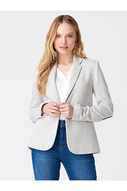 Dilvin Kadin Gri Melanj Blazer Ceket Fiyati Yorumlari Trendyol