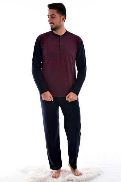 Pemilo Erkek Bordo Uzun Kol Suprem Pijama Takimi Trendyol