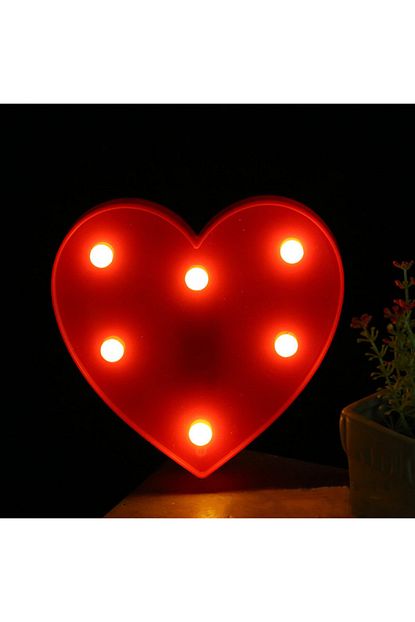 Dogus Dogusdeco Kirmizi Kalp Led Lamba Gece Lambasi Dekoratif Aydinlatma Trendyol