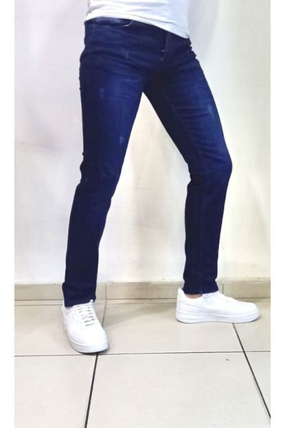 Amor Man Erkek Lacivert Tek Taslama Dar Kesim Boru Paca Jeans Kot Pantolon Trendyol