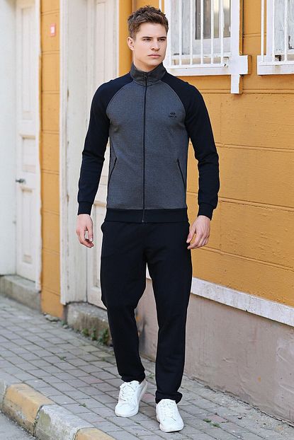 Tommy Life Yakali Kol Garnili Lacivert Erkek Esofman Takim 85113 Trendyol