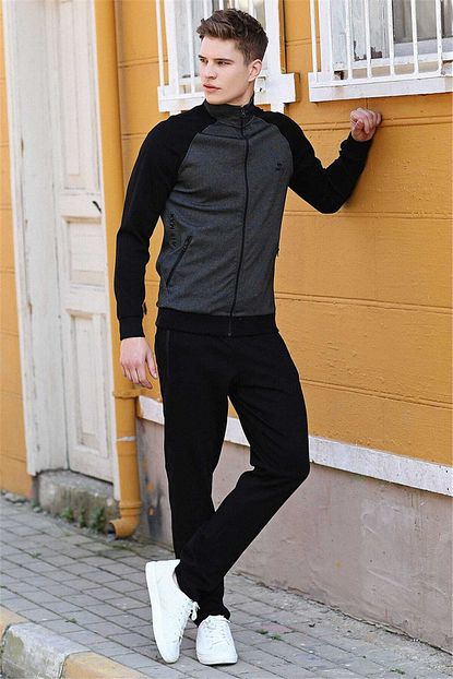 Tommy Life Yakali Kol Garnili Siyah Erkek Esofman Takim 85113 Trendyol