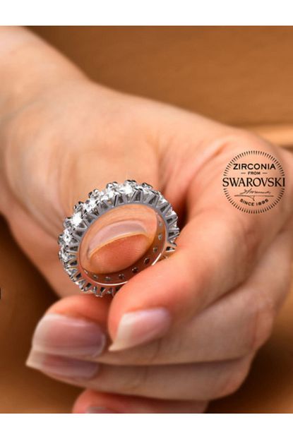Seyhan Atas Gumus Swarovski Tasli 925 Ayar Gumus Tamtur Yuzuk Trendyol