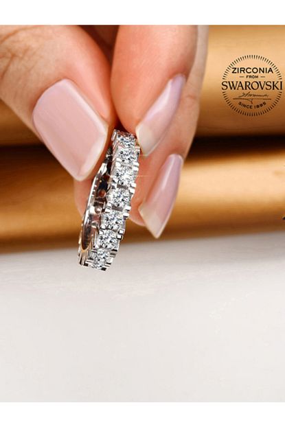 Seyhan Atas Gumus Swarovski Tasli 925 Ayar Gumus Tamtur Yuzuk Trendyol