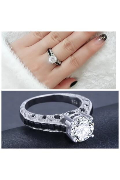 Bylin Taki Siyah Spinel Tasli Tek Tasli Yuzuk 8 Numara Trendyol