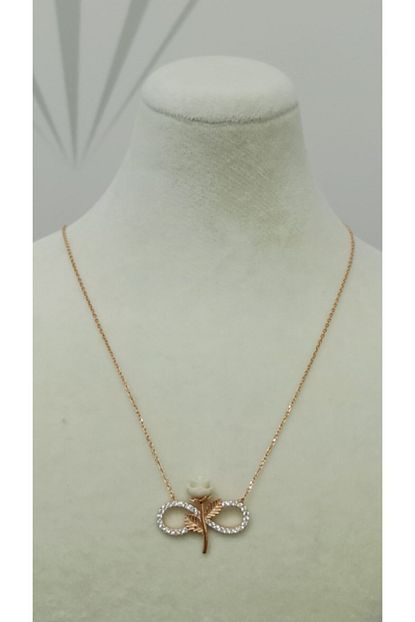 Luceyn Silver Beyaz Gul Gumus Kolye 925 Ayar Gumus Rose Kolye Trendyol