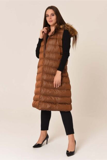 Lapablo Kadin Kahverengi Ici Astarli Sifir Kol Sisme Mont Trendyol