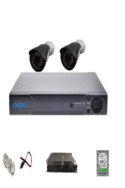 5 mp full hd gece goruslu 2 li full set guvenlik kamera sistemi