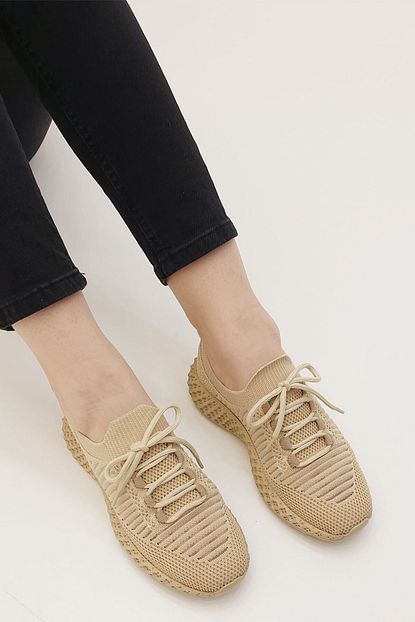 Marjin Kadin Befita Gunluk Sneaker Ayakkabi Bej Trendyol