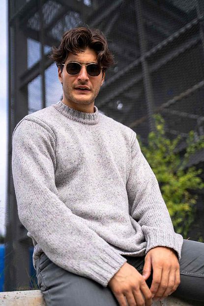 Silk And Cashmere Erkek Gri Kasmir Ve Yun Yuvarlak Yaka Kazak Trendyol