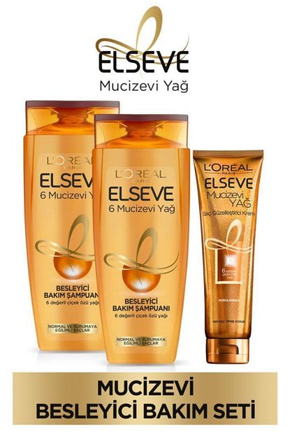 elseve 6 mucizevi yag besleyici bakim sampuan 450ml 2 li elseve sac guzellestirici krem fiyati yorumlari trendyol
