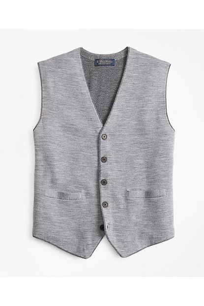 Brooks Brothers Erkek Gri Merinos Yun Yelek 1 00107845 Trendyol