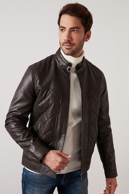 Pierre Cardin Suni Deri Ceket Erkek Deri Ceket Pcse1755 Trendyol