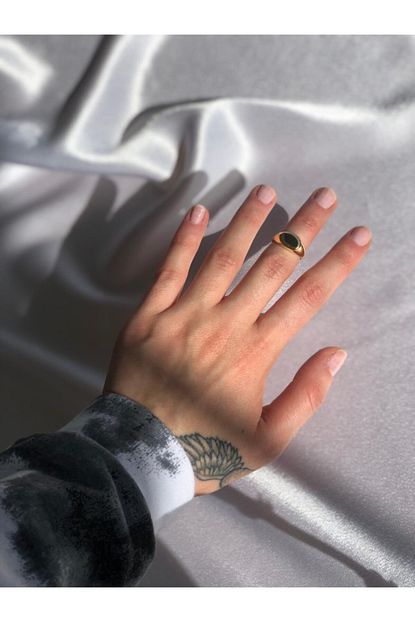 Petrichor Kadin Gold Yuvarlak Blaka Eklem Yuzugu Trendyol