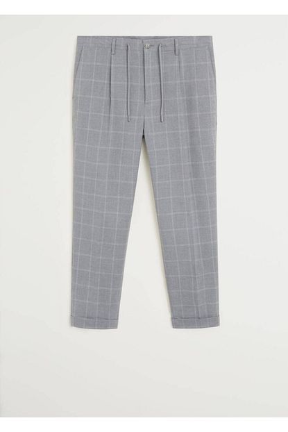 Mango Man Erkek Acik Kircilli Gri Daralan Kesimli Pilili Pantolon 67004381 Trendyol