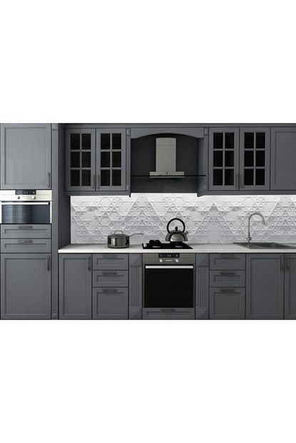 Renkli Duvarlar Mutfak Tezgah Arasi Beyaz Geometrik Desen 60x150 Fiyati Yorumlari Trendyol