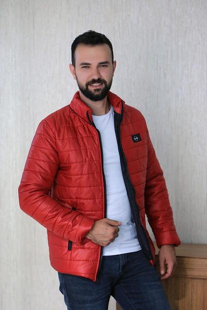 Muco Erkek Kirmizi Life Jessica Slim Fit Gunluk Sisme Mont Trendyol