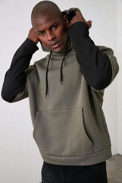 Trendyol Man Yesil Erkek Uzun Kollu Kapusonlu Oversize Sweatshirt Tmnaw20sw0664 Trendyol
