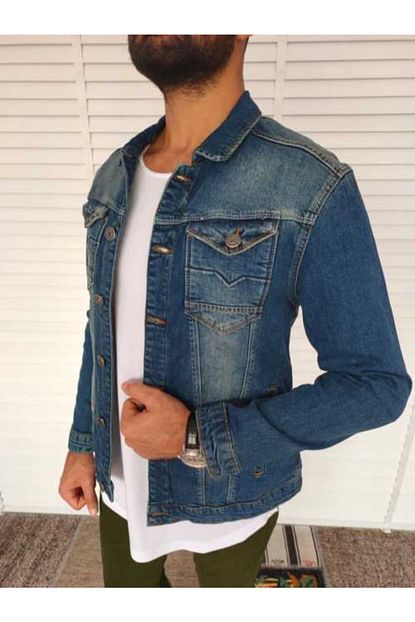 Ltc Jeans Cift Cep Fermuarli Fume Erkek Kot Ceket 111293 Trendyol