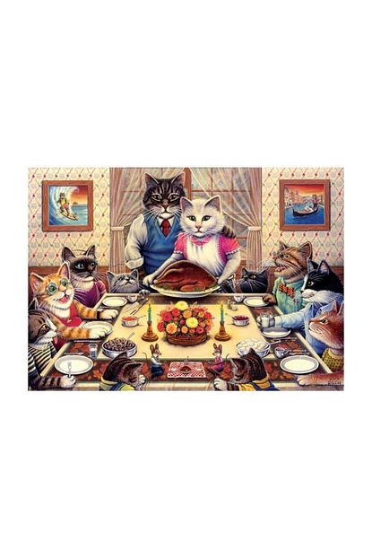 Art Puzzle Kedi Ailesi Ziyafette 260 Parca Puzzle Trendyol