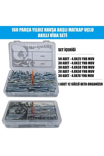 Site Hirdavat 160 Parca Yildiz Havsa Basli Matkap Uclu Akilli Vida Seti Trendyol