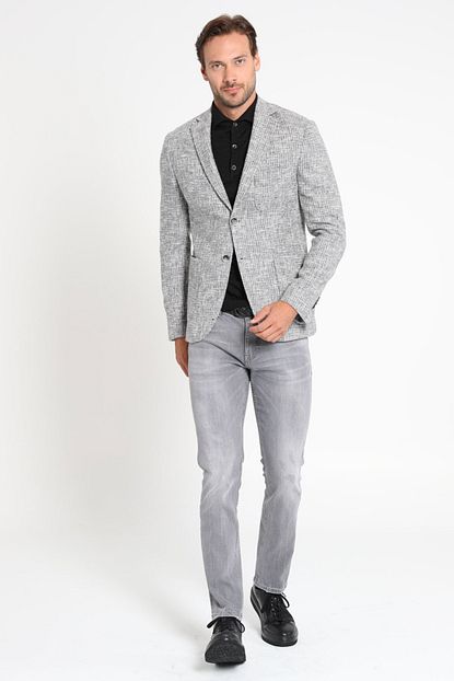 Lufian Erkek Slim Fit Venezia Spor Blazer Ceket Gri 112140021100150 Trendyol