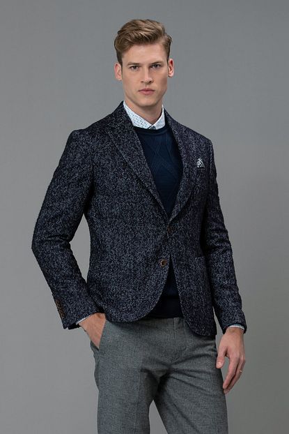 Lufian Erkek Slim Fit Trejo Spor Blazer Ceket Lacivert 112140070100200 Trendyol