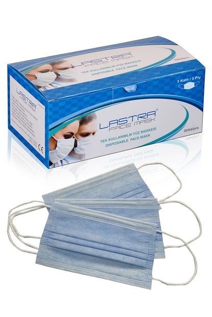 Lastra Face Mask 50 Li Posetli Kutuda Medikal Maske Mavi 3 Katli Telli Ekstra Yumusak Lastikli Fiyati Yorumlari Trendyol