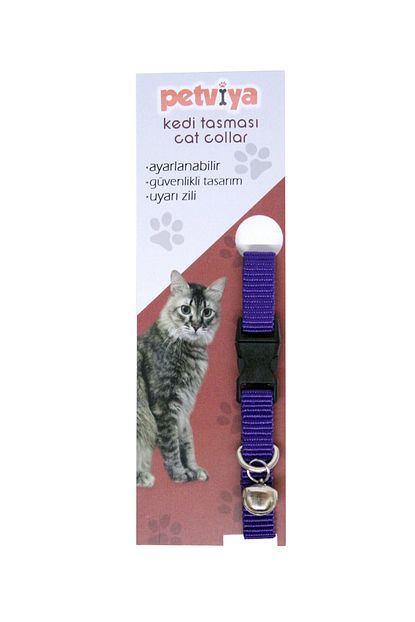 Petviya Ayarlanabilir Zilli Kedi Boyun Tasmasi Mor Trendyol
