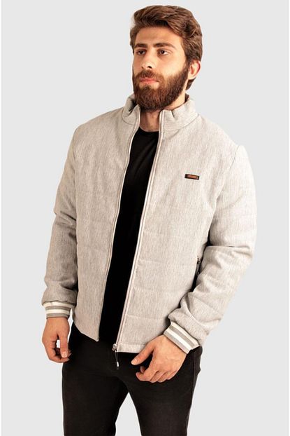 Alexandergardi Erkek Bej Pamuklu Dik Yaka Bomber Mont E20 300103 Trendyol