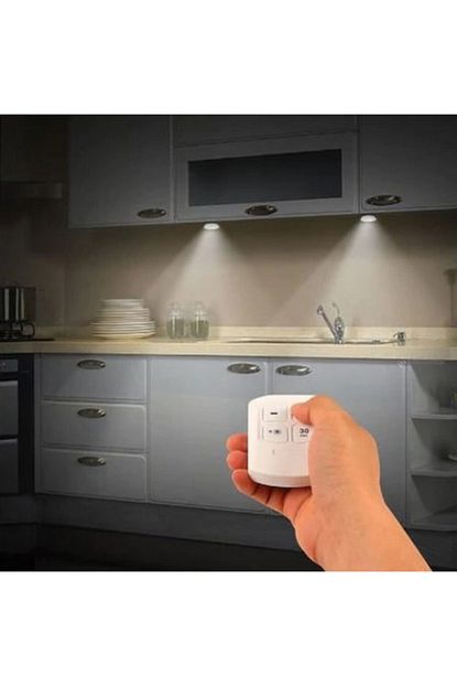 Watton Uzaktan Kumandali Pilli 3lu Spot Led Lamba Guclu Beyaz Isik Kare Trendyol