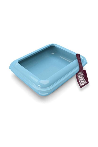 Petfony Mavi Acik Kedi Tuvaleti 48x35x14 Cm Ve Kum Kuregi Trendyol